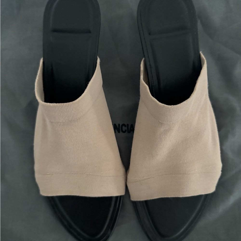 Balenciaga Women's Beige Jersey stretch Mules